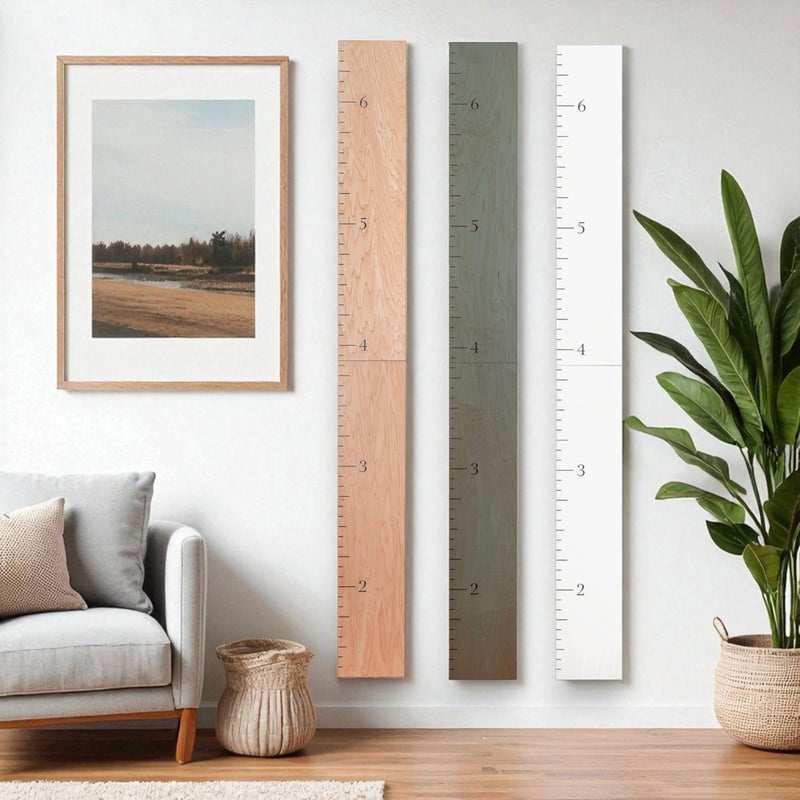HEADWATERS STUDIO Wood Growth Chart for Wall - Growth Chart Wood Growth Chart for Kids Wooden Ruler Growth Chart Child Height Wall Chart Grow Chart for Wall Kids Wall Ruler Height Chart-Modern Natural - Image 2